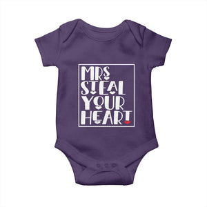 Valentine's Day Baby Onesie Mrs Steal Your Heart Funny Heart TS09 Purple Print Your Wear