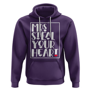 Valentine's Day Hoodie Mrs Steal Your Heart Funny Heart TS09 Purple Printyourwear