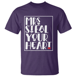 Valentine's Day T Shirt Mrs Steal Your Heart Funny Heart TS09 Purple Printyourwear