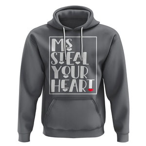 Valentine's Day Hoodie Ms Steal Your Heart Funny Heart TS09 Charcoal Printyourwear