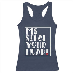 Valentine's Day Racerback Tank Top Ms Steal Your Heart Funny Heart TS09 Navy Print Your Wear