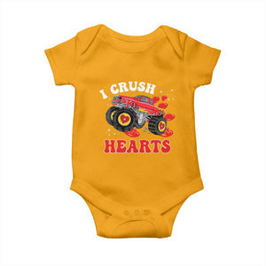Valentine's Day Baby Onesie I Crush Hearts Monster Truck TS09 Gold Print Your Wear