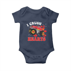 Valentine's Day Baby Onesie I Crush Hearts Monster Truck TS09 Navy Print Your Wear