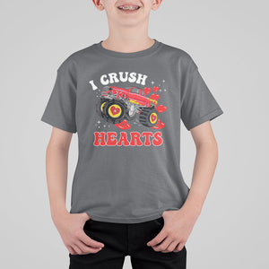 Valentine's Day T Shirt For Kid I Crush Hearts Monster Truck TS09 Charcoal Printyourwear