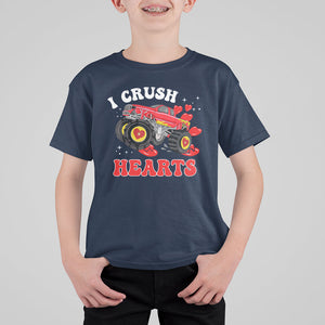 Valentine's Day T Shirt For Kid I Crush Hearts Monster Truck TS09 Navy Printyourwear