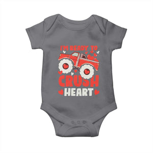 Valentine's Day Baby Onesie I Ready To Crush Hearts Monster Truck TS09 Charcoal Print Your Wear