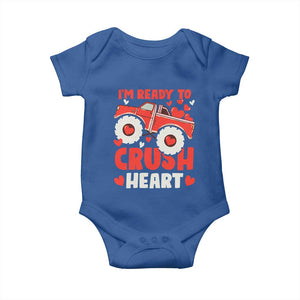Valentine's Day Baby Onesie I Ready To Crush Hearts Monster Truck TS09 Royal Blue Print Your Wear