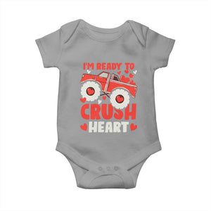 Valentine's Day Baby Onesie I Ready To Crush Hearts Monster Truck TS09 Sport Gray Print Your Wear