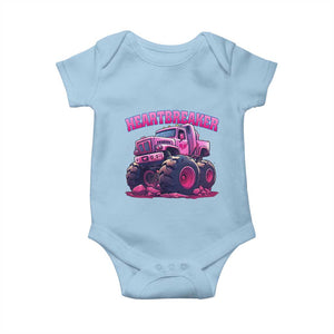 Valentine's Day Baby Onesie Tractor Heartbreaker Monster Truck Funny TS09 Light Blue Print Your Wear