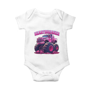 Valentine's Day Baby Onesie Tractor Heartbreaker Monster Truck Funny TS09 White Print Your Wear