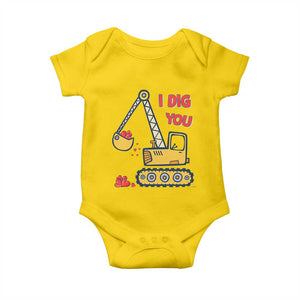 Valentine's Day Baby Onesie I Dig You Construction Truck Heart TS09 Daisy Print Your Wear