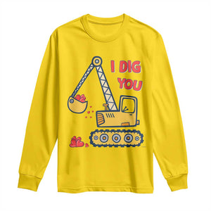 Valentine's Day Long Sleeve Shirt I Dig You Construction Truck Heart TS09 Daisy Print Your Wear