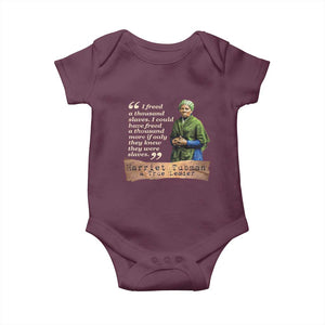Harriet Tubman Baby Onesie If Only They Knew They Were Slaves Black History TS09 Maroon Print Your Wear