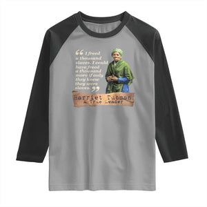 Harriet Tubman Raglan Shirt If Only They Knew They Were Slaves Black History TS09 Sport Gray Black Print Your Wear