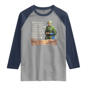 Harriet Tubman Raglan Shirt If Only They Knew They Were Slaves Black History TS09 Sport Gray Navy Print Your Wear
