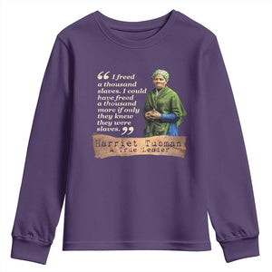 Harriet Tubman Youth Sweatshirt If Only They Knew They Were Slaves Black History TS09 Purple Print Your Wear
