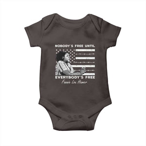 Fannie Lou Hamer Baby Onesie Nobody's Free Until Everybody's Free Black History TS09 Dark Chocolate Print Your Wear