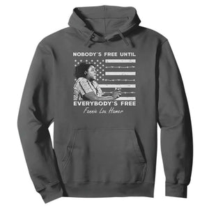 Fannie Lou Hamer Hoodie Nobody's Free Until Everybody's Free Black History TS09 Dark Heather Print Your Wear