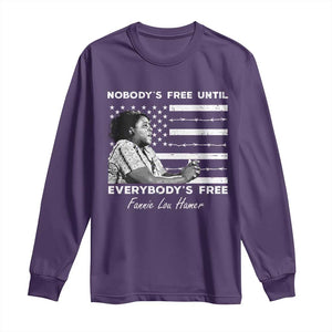 Fannie Lou Hamer Long Sleeve Shirt Nobody's Free Until Everybody's Free Black History TS09 Purple Print Your Wear