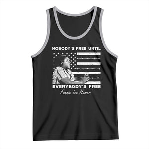 Fannie Lou Hamer Tank Top Nobody's Free Until Everybody's Free Black History TS09 Black Athletic Heather Print Your Wear