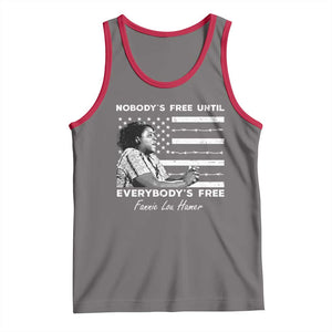 Fannie Lou Hamer Tank Top Nobody's Free Until Everybody's Free Black History TS09 Deep Heather Red Print Your Wear