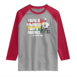 Sojourner Truth Raglan Shirt Truth Is Powerful And It Prevails Black History TS09 Sport Gray Red Print Your Wear
