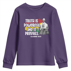 Sojourner Truth Youth Sweatshirt Truth Is Powerful And It Prevails Black History TS09 Purple Print Your Wear