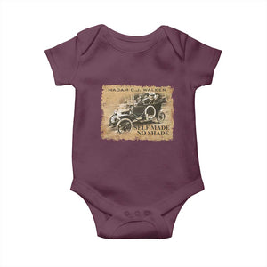 Madam C.J. Walker Baby Onesie Self Made No Shade Black History TS09 Maroon Print Your Wear