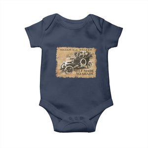 Madam C.J. Walker Baby Onesie Self Made No Shade Black History TS09 Navy Print Your Wear