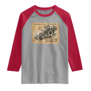 Madam C.J. Walker Raglan Shirt Self Made No Shade Black History TS09 Sport Gray Red Print Your Wear