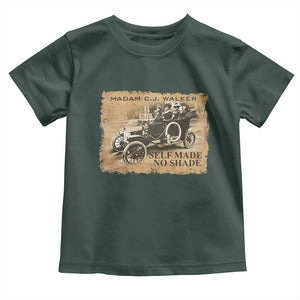 Madam C.J. Walker Toddler T Shirt Self Made No Shade Black History TS09 Dark Forest Green Print Your Wear