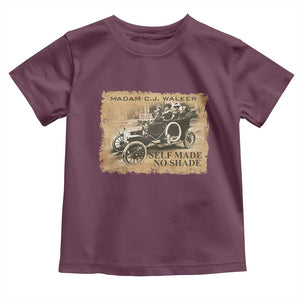 Madam C.J. Walker Toddler T Shirt Self Made No Shade Black History TS09 Maroon Print Your Wear