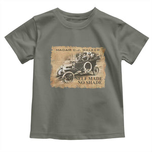 Madam C.J. Walker Toddler T Shirt Self Made No Shade Black History TS09 Military Green Print Your Wear