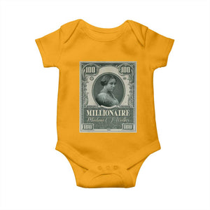 Madam C.J. Walker Baby Onesie Millionaire Black Women Pride TS09 Gold Print Your Wear