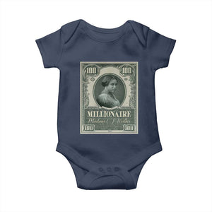 Madam C.J. Walker Baby Onesie Millionaire Black Women Pride TS09 Navy Print Your Wear
