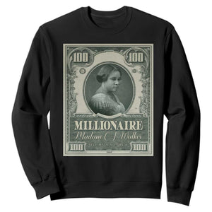 Madam C.J. Walker Sweatshirt Millionaire Black Women Pride TS09 Black Print Your Wear