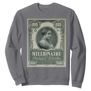 Madam C.J. Walker Sweatshirt Millionaire Black Women Pride TS09 Charcoal Print Your Wear