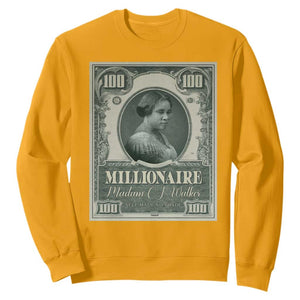 Madam C.J. Walker Sweatshirt Millionaire Black Women Pride TS09 Gold Print Your Wear