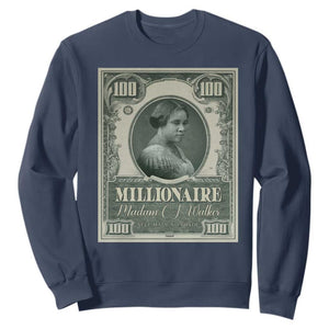 Madam C.J. Walker Sweatshirt Millionaire Black Women Pride TS09 Navy Print Your Wear