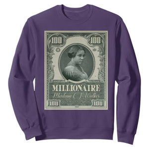 Madam C.J. Walker Sweatshirt Millionaire Black Women Pride TS09 Purple Print Your Wear