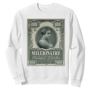 Madam C.J. Walker Sweatshirt Millionaire Black Women Pride TS09 White Print Your Wear