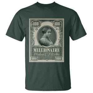 Madam C.J. Walker T Shirt Millionaire Black Women Pride TS09 Dark Forest Green Print Your Wear
