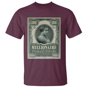 Madam C.J. Walker T Shirt Millionaire Black Women Pride TS09 Maroon Print Your Wear