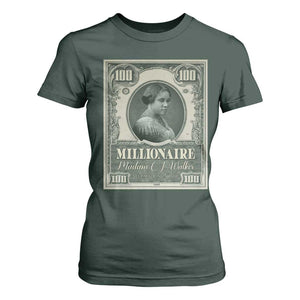 Madam C.J. Walker T Shirt For Women Millionaire Black Women Pride TS09 Dark Forest Green Print Your Wear