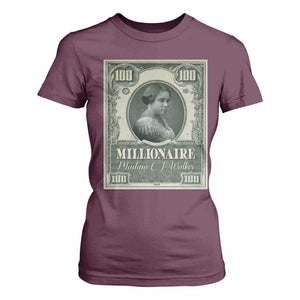 Madam C.J. Walker T Shirt For Women Millionaire Black Women Pride TS09 Maroon Print Your Wear