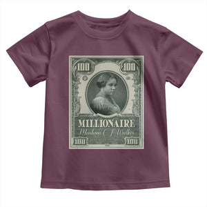 Madam C.J. Walker Toddler T Shirt Millionaire Black Women Pride TS09 Maroon Print Your Wear