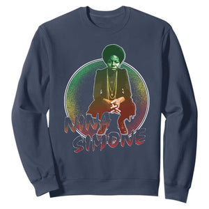 Nina Simone Sweatshirt Black Women History Pride TS09 Navy Print Your Wear