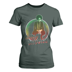 Nina Simone T Shirt For Women Black Women History Pride TS09 Dark Forest Green Print Your Wear