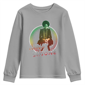 Nina Simone Youth Sweatshirt Black Women History Pride TS09 Sport Gray Print Your Wear