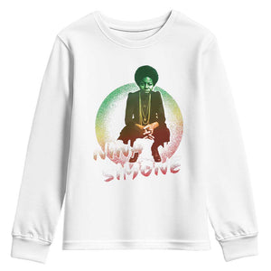 Nina Simone Youth Sweatshirt Black Women History Pride TS09 White Print Your Wear